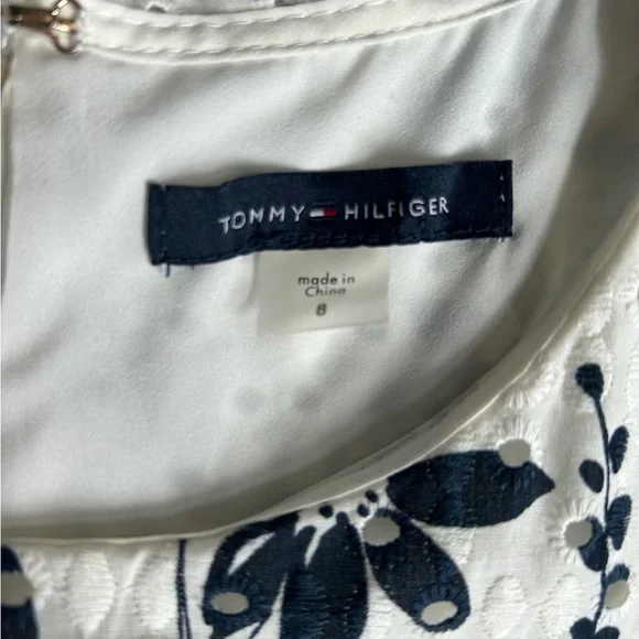 Tommy Hilfiger women’s navy and white floral eyelet lace dress size 8 - Picture 9 of 10